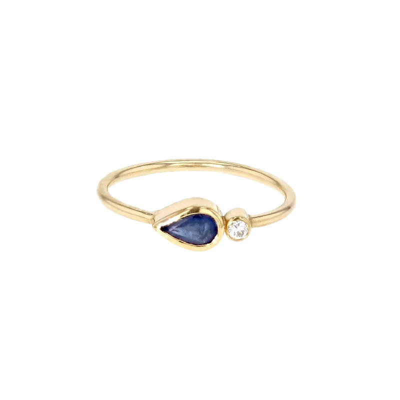 Miss Frida 14K Gold Ring w. Sapphire & Diamonds