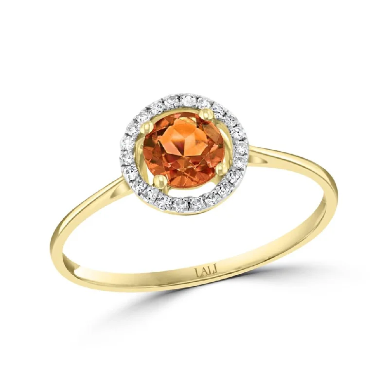 Timeless Jewelry Styles At Wallet-Friendly Prices November Birthstone Rings: 14K Yellow Gold Diamond And Citrine Halo Ring