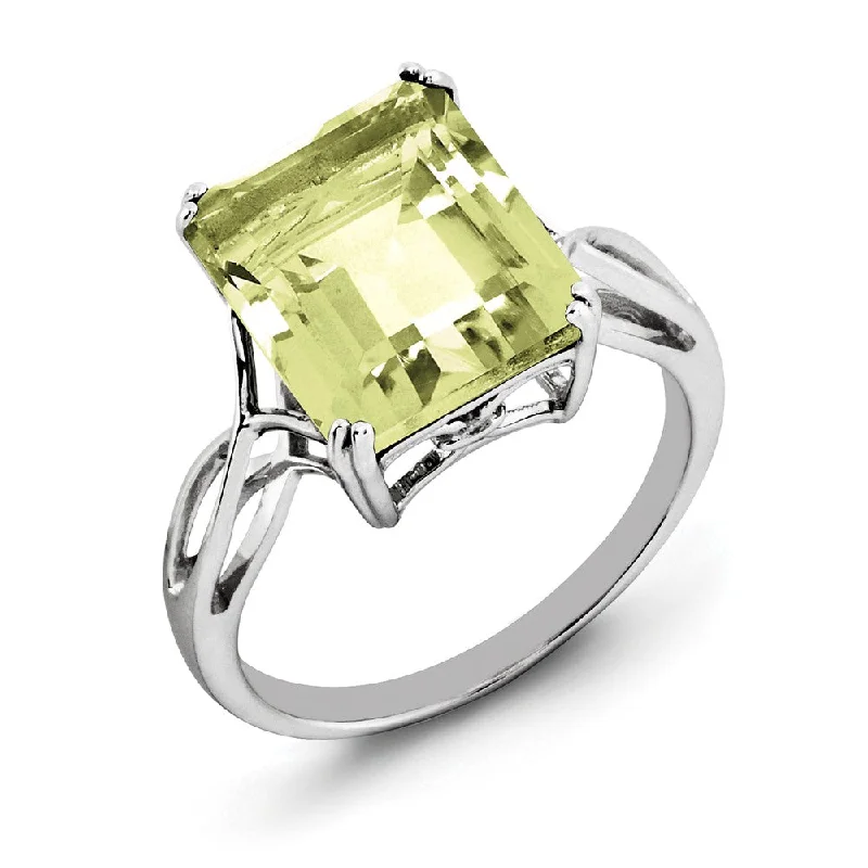 Elevate Your Jewelry Collection With Limited-Time Savings Octagonal Lemon Quartz Ring in Sterling Silver