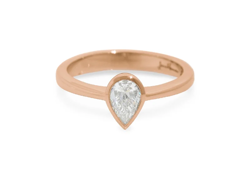 Special Jewelry Deals – Upgrade Your Collection Pear Shaped Diamond Engagement Ring, Red Gold