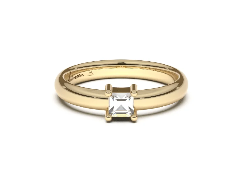 High-End Sparkle, Low-End Prices – Shop Now Princess Classic Slim Engagement Ring, Yellow Gold