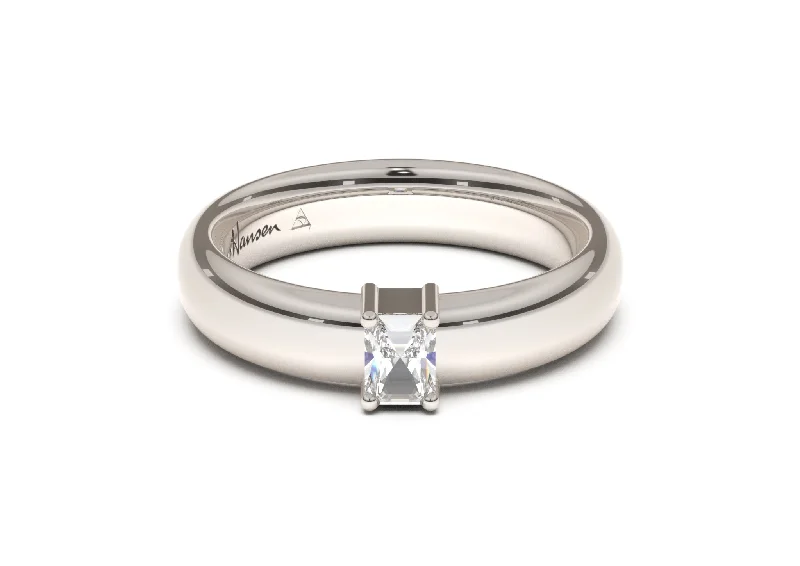 Glamorous Jewelry, Glamorous Deals – Shop Now Emerald Cut Classic Engagement Ring, White Gold & Platinum