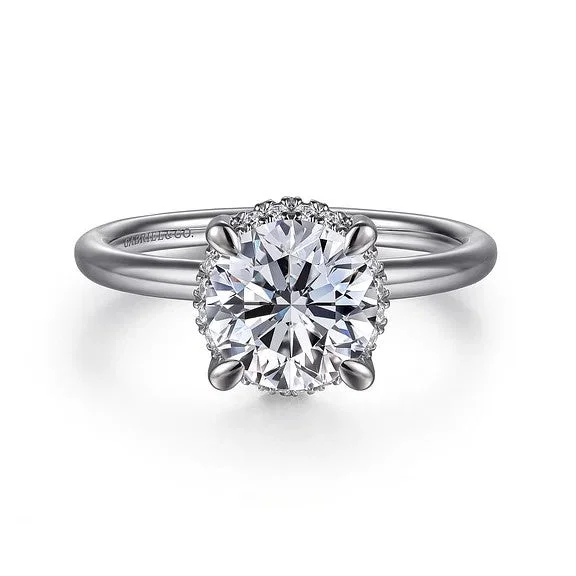 Premium Jewelry Now Available At Special Discounts Seattle - 14K White Gold Round Hidden Halo Diamond Engagement Ring (Setting Only)