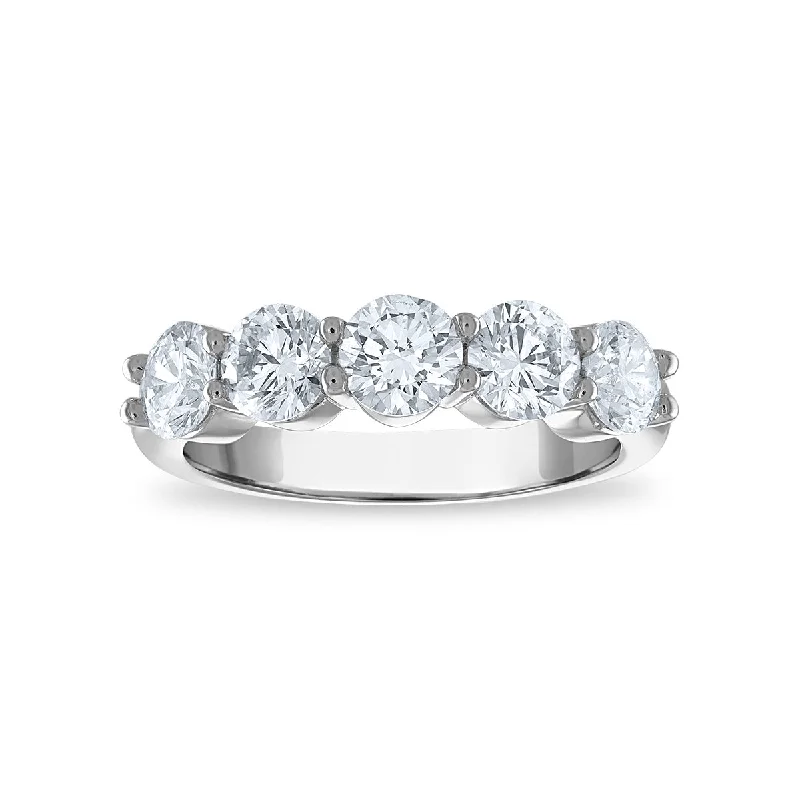 Holiday Jewelry Sale – Perfect Gifts At Great Prices Signature EcoLove 2 CTW Lab Grown Diamond Anniversary Round 5-Stone Ring in 14KT White Gold