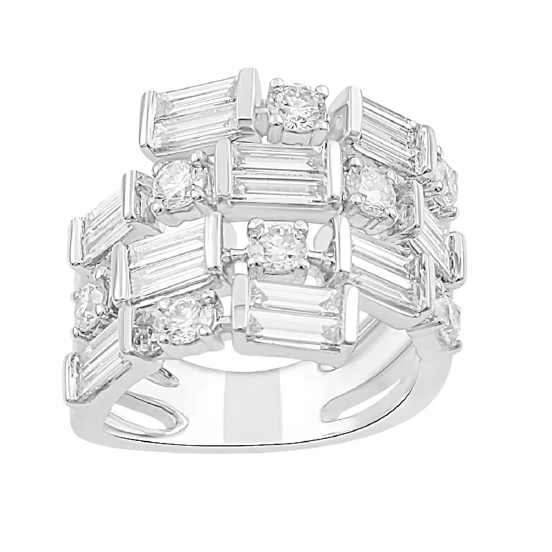 Chic And Stylish Jewelry At Discounted Prices Signature EcoLove 3-3/8 CTW Diamond Anniversary Ring in 14KT White Gold