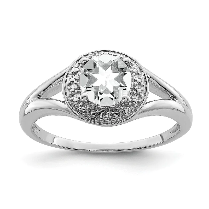 Bold And Beautiful Jewelry Now At Irresistible Prices Sterling Silver .01 Ctw Diamond & Round White Topaz Ring