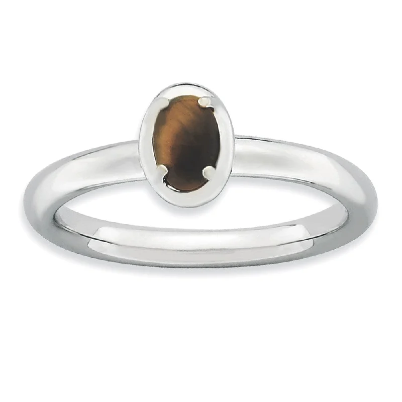 The Ultimate Jewelry Sale – Exclusive Styles At Great Prices Sterling Silver Stackable Tiger's Eye 2.25mm Ring