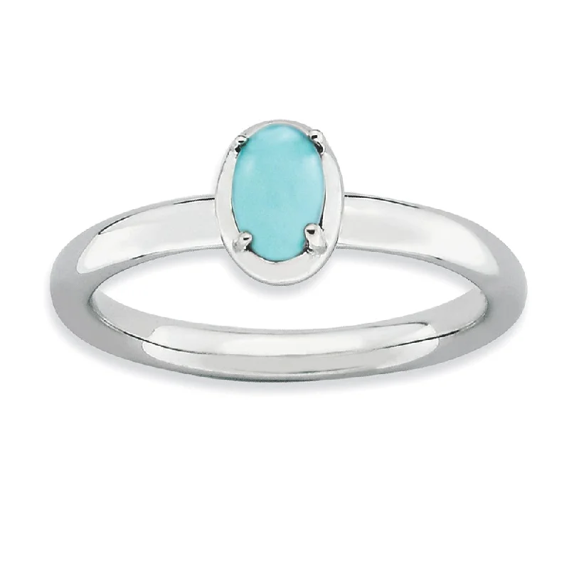 Elevate Your Outfit With Discounted Statement Jewelry Sterling Silver Stackable Turquoise Ring