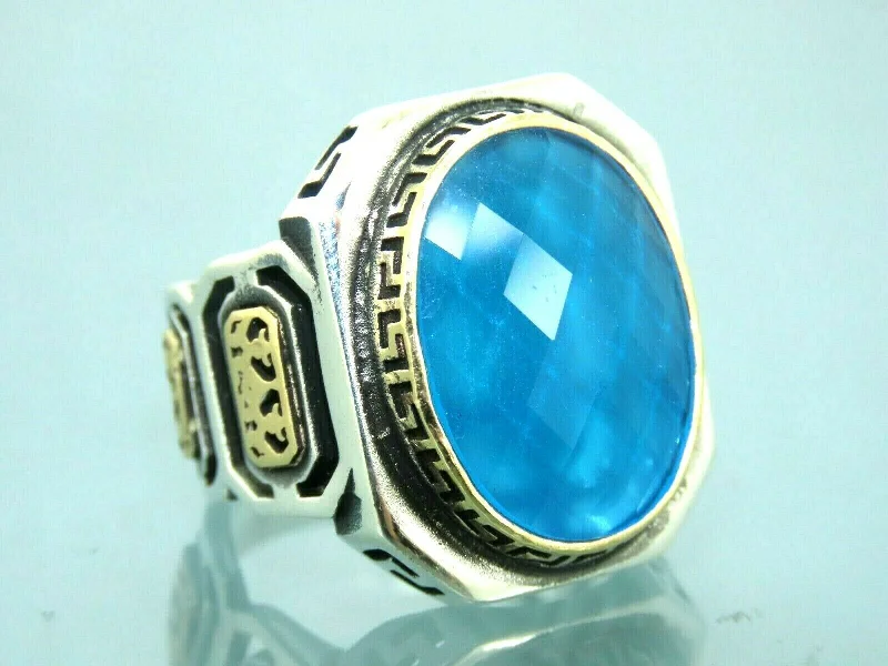 Unique Jewelry For Less – Shop The Sale Now Turkish Handmade Jewelry 925 Sterling Silver Aquamarine Stone Mens Rings