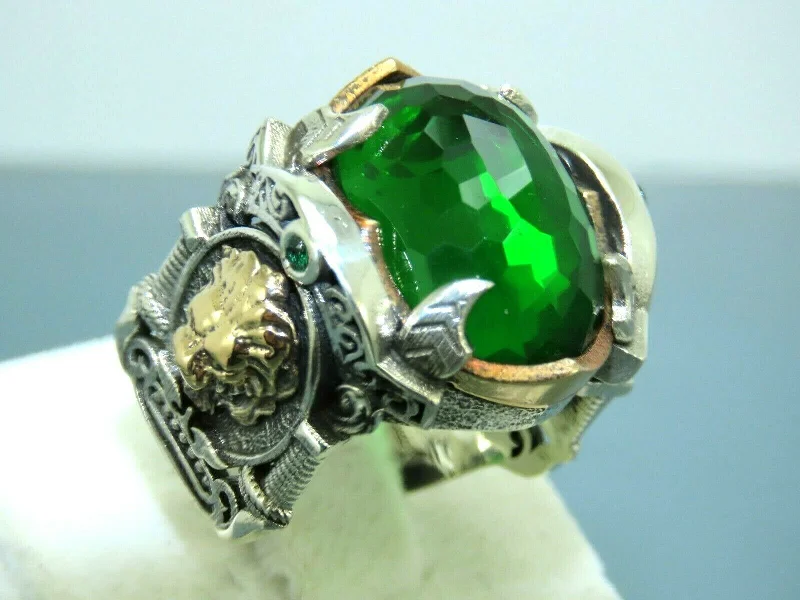 Shop Dazzling Jewelry At The Best Prices Turkish Handmade Jewelry 925 Sterling Silver Emerald Stone Mens Rings