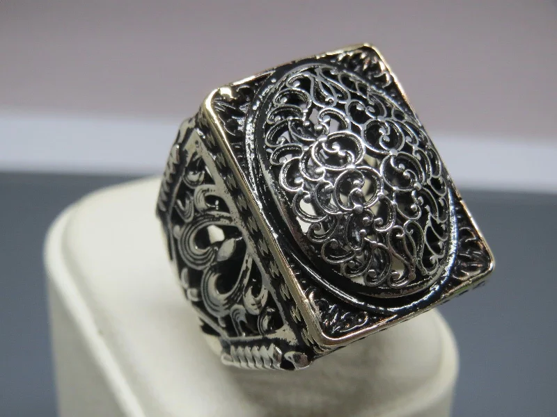 The Ultimate Jewelry Sale – Shop Premium Styles Turkish Handmade Jewelry 925 Sterling Silver Filigree Design Mens Rings