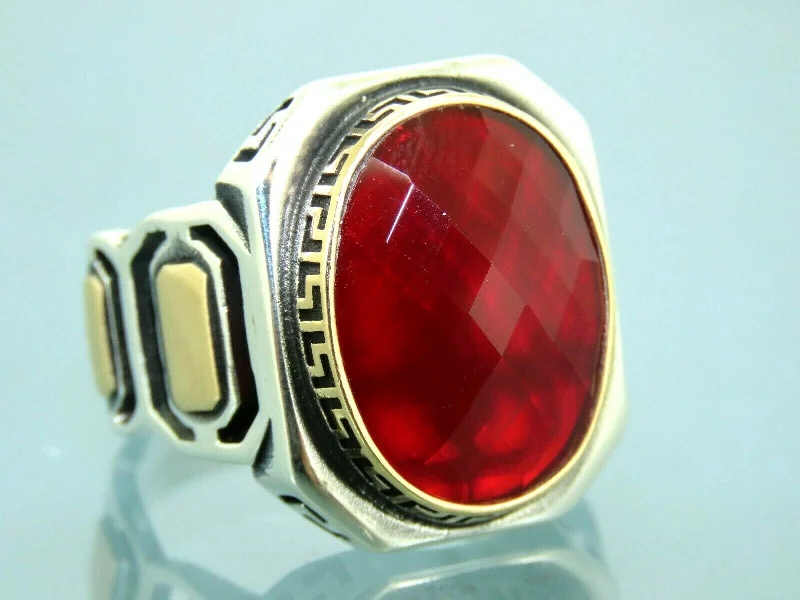 High-End Jewelry, Now More Affordable Than Ever Turkish Handmade Jewelry 925 Sterling Silver Ruby Stone Mens Rings