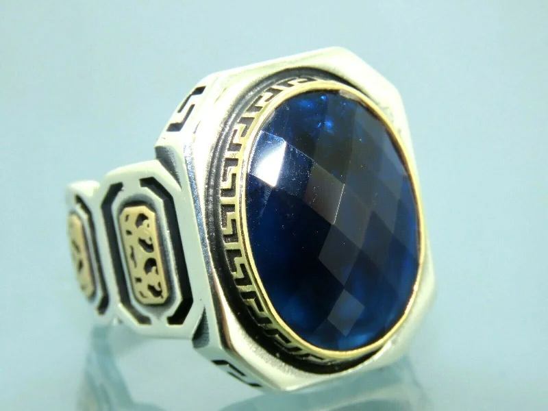 Exclusive Jewelry Sale Event – Shop Now Turkish Handmade Jewelry 925 Sterling Silver Sapphire Stone Mens Rings