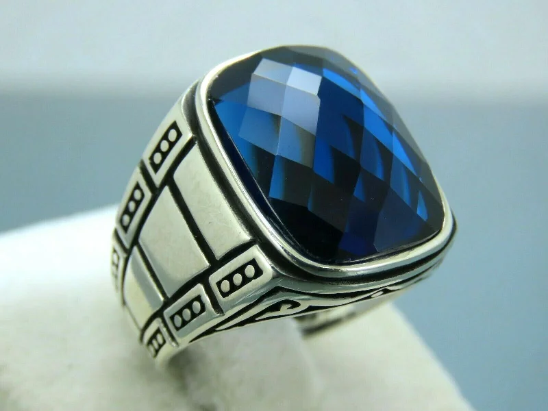 Grab Your Dream Jewelry At The Lowest Prices Turkish Handmade Jewelry 925 Sterling Silver Sapphire Stone Mens Rings