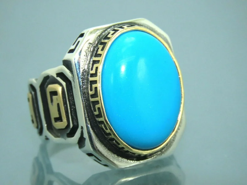 Exclusive Jewelry Markdowns – Limited-Time Offer Turkish Handmade Jewelry 925 Sterling Silver Turquoise Stone Mens Rings