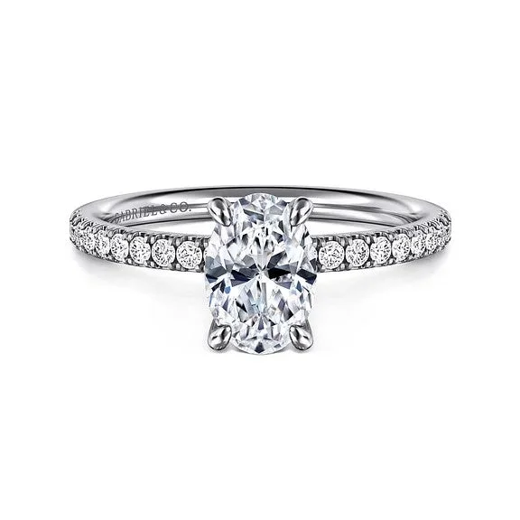 Chic And Stylish Jewelry At Exclusive Prices Twain - 14K White Gold Oval Diamond Engagement Ring (Setting Only)