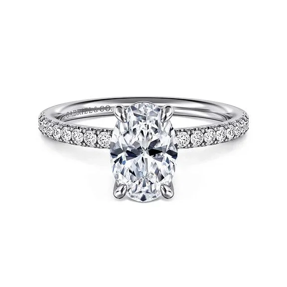 Shop Dazzling Jewelry At The Best Prices Twain - 14K White Gold Oval Diamond Engagement Ring (Setting Only)