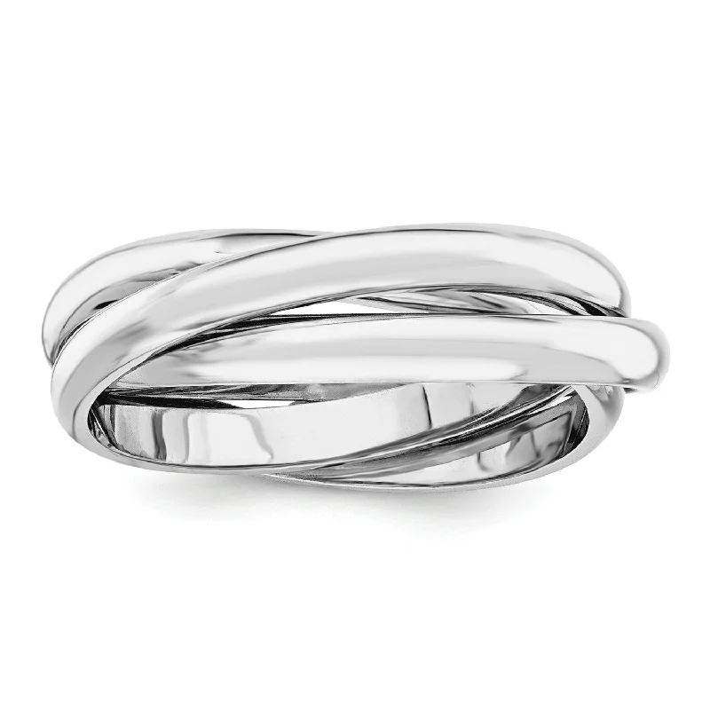 Chic, Trendy, And Affordable Jewelry Sale Twist Ring in 14KT White Gold; Size 7