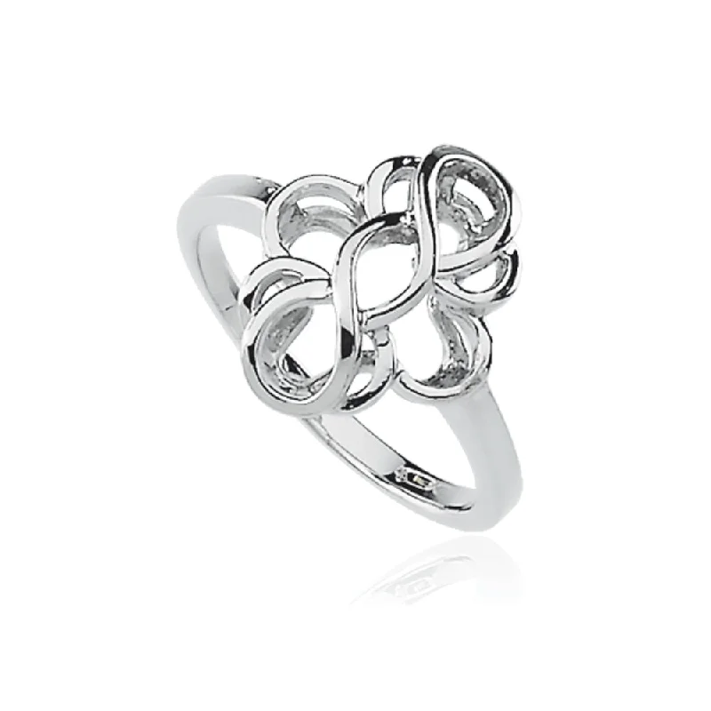 Women's Swirl Ring in 14k White Gold