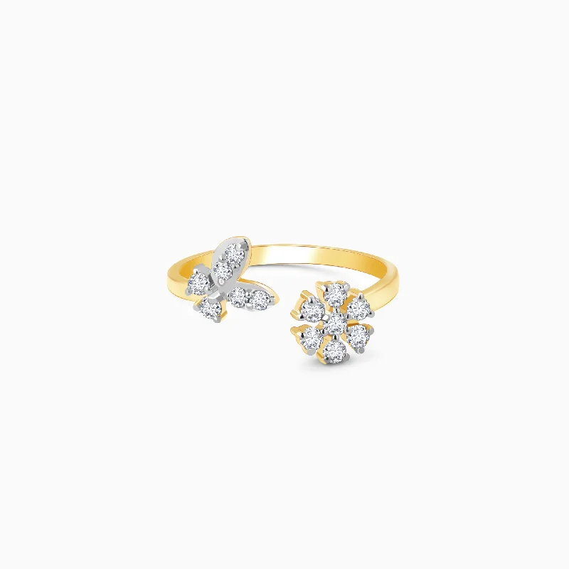 Gold Nectar Diamond Ring