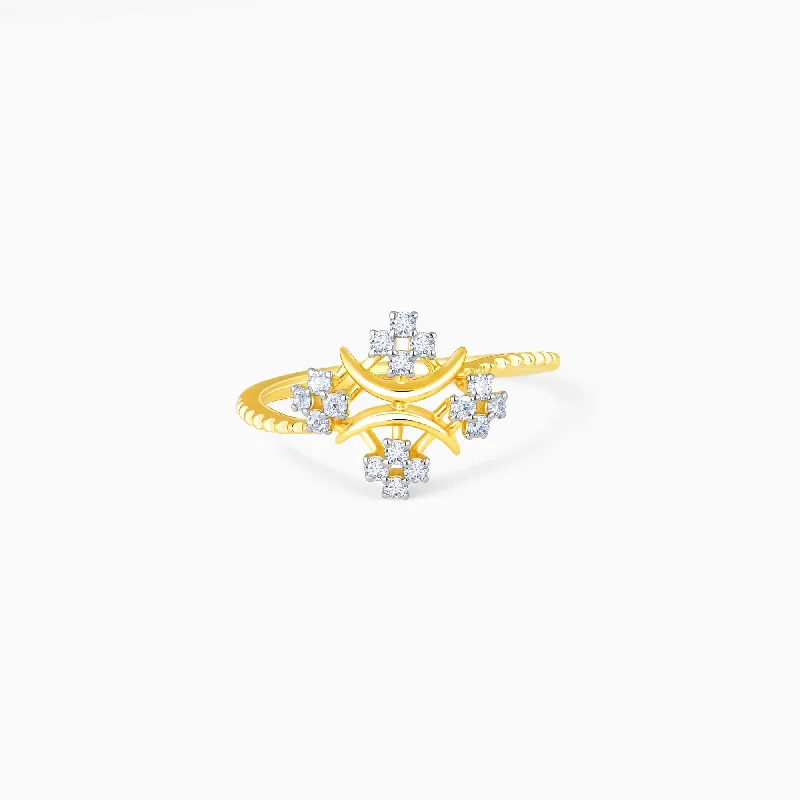 Gold Floral Delight Diamond Ring