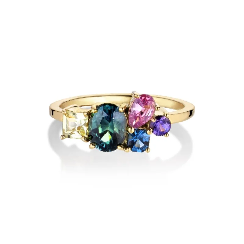 Luxury Jewelry Sale – Sparkle For Less Varnaya Pipena 18K Gold Ring w. Sapphires & Spinel