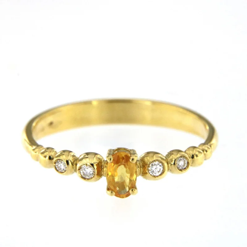 Bold And Beautiful Jewelry Now At Irresistible Prices Bubble 18K Gold Ring w. Diamonds & Orange Sapphire