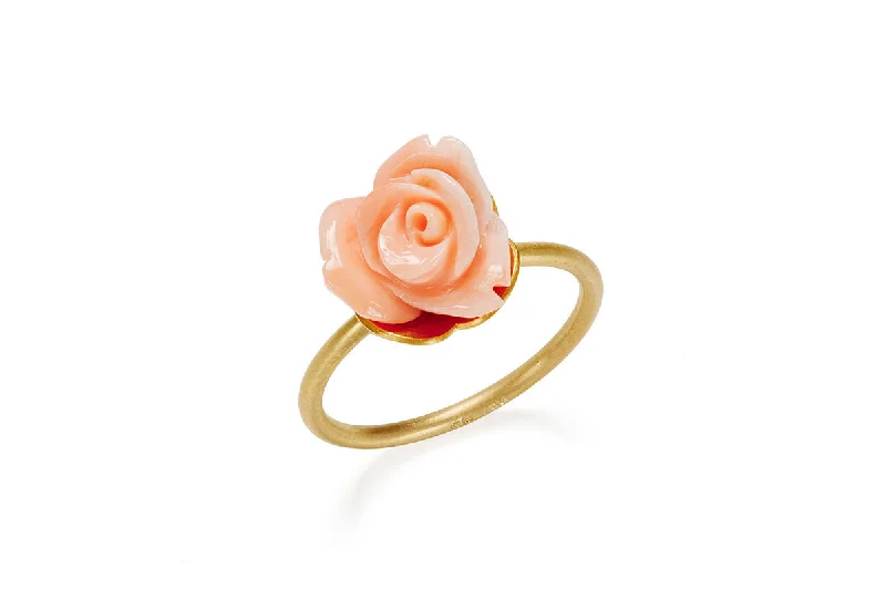 Limited-Time Jewelry Sale – Don't Miss Out On Dazzling Discounts Champagne Moment 18K Gold Ring w. Coral