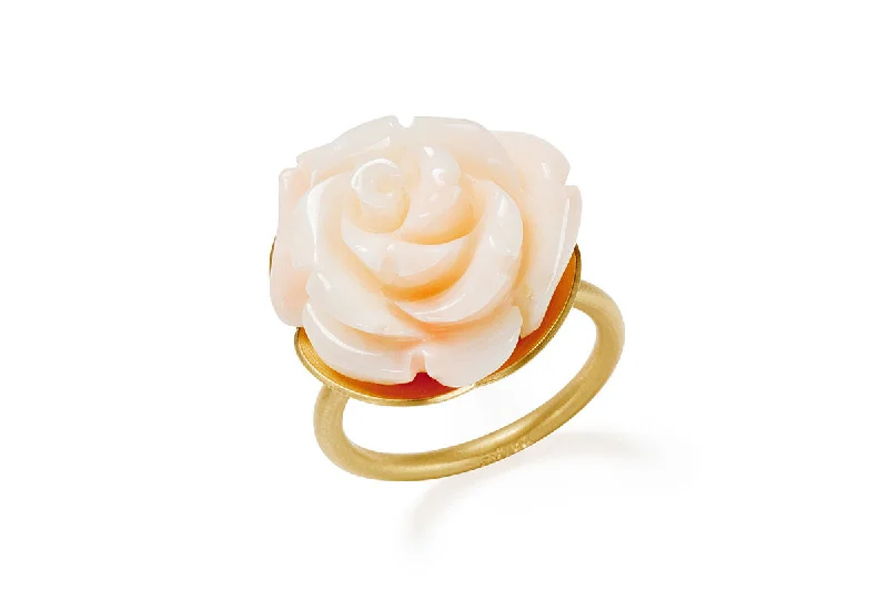 Your Dream Jewelry At Dream Prices – Shop Now Maiden's Blush 18K Gold Ring w. Coral