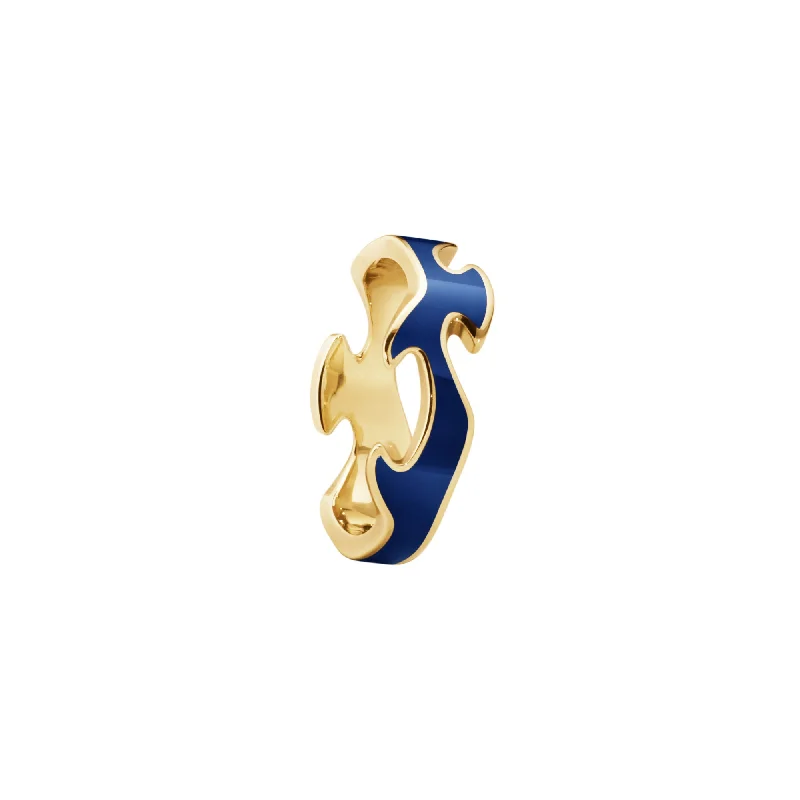 Unmissable Discounts On Timeless Jewelry Pieces Fusion 18K Gold Center Ring w. Blue HyCeram