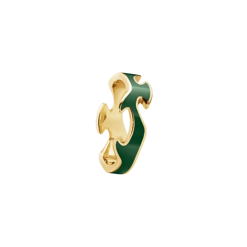 Seasonal Jewelry Sale – Upgrade Your Style Today Fusion 18K Gold Center Ring w. Green HyCeram