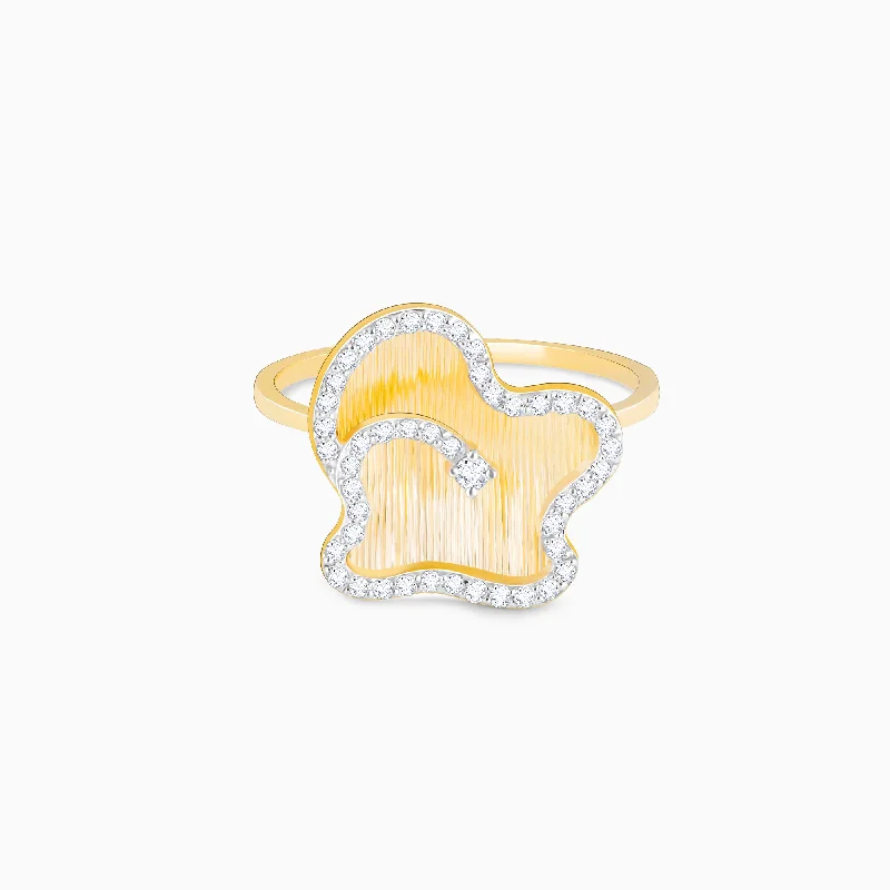 Gold Amyra Statement Diamond Ring