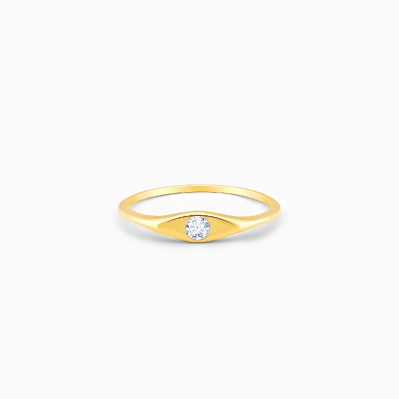 Gold Sun Gaze Diamond Ring