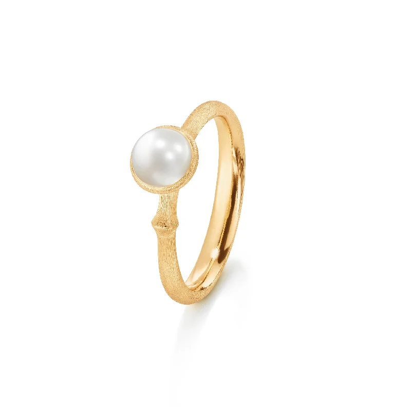 Jewelry Clearance Event – Stock Up Before It's Over Lotus Tiny 18K Gold Ring w. Pearl