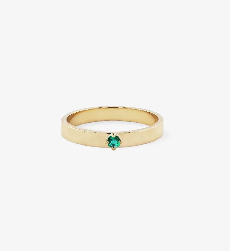 Emerald Stacking Ring 0.06