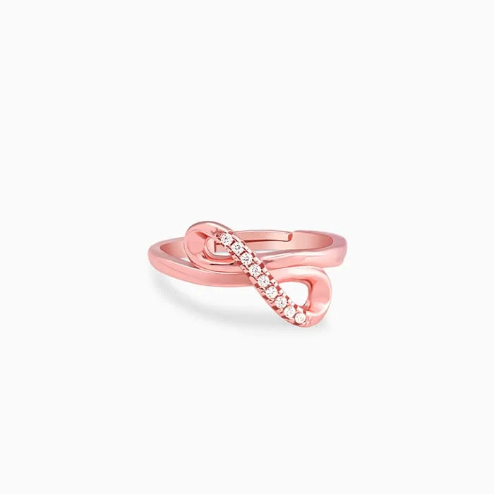 Elegant Rose Gold Jewelry For A Stylish Touch Rose Gold Twist & Turns Zircon Ring