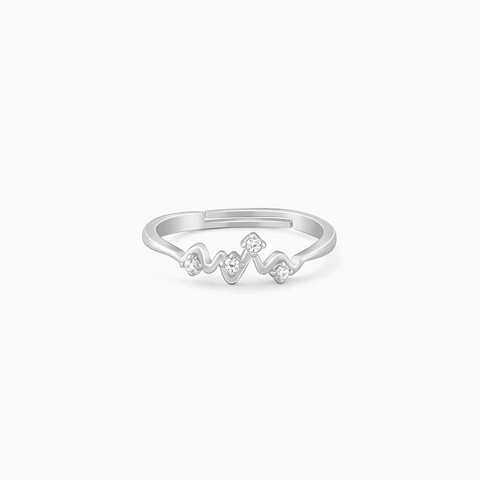 Elevate Your Jewelry Collection With Limited-Time Savings Silver Heartpulse Ring