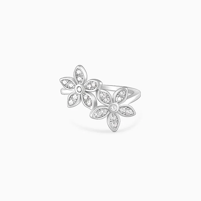 Silver Love's Flower Ring