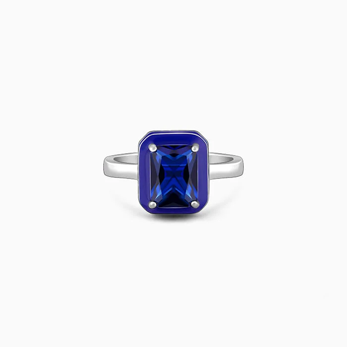 Silver Royal Blue Ring