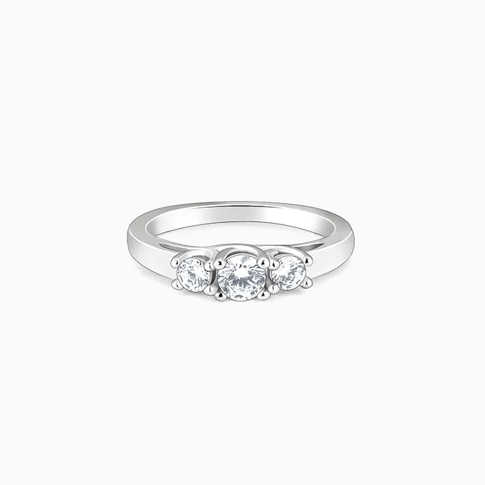 Exclusive Jewelry Sale – Sparkle For Less Silver Zircon Trilogy of Love Ring