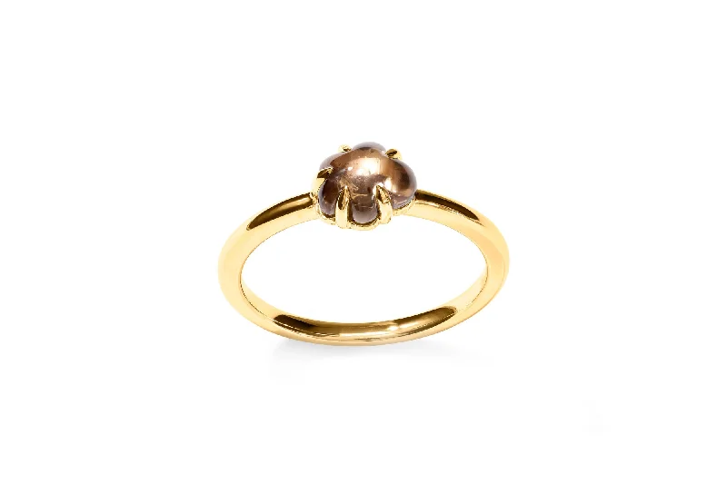 Affordable Glamour – Premium Jewelry At Special Prices Mid Cloud 18K Gold Ring w. Smokey Quartz