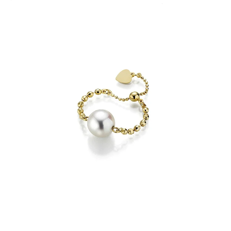 Huge Savings On Timeless Jewelry Collections Loose-Fitting 18K Gold Ring w. Akoya Pearls