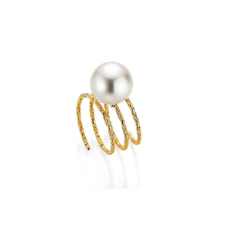 Shop Dazzling Jewelry At The Best Prices Wrap 18K Gold Ring w. South Sea Pearl