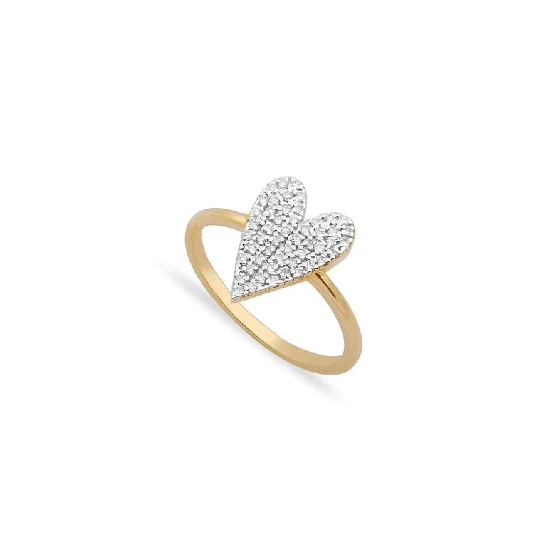 Seasonal Jewelry Deals – Elevate Your Style Pavé Diamond 14K Heart Ring