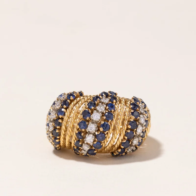 Must-Have Jewelry Pieces At Reduced Prices 18k Gold Sapphire and Diamond Cocktail Ring | 2.19ctw, 0.40ctw | SZ 5.5