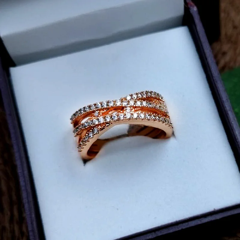 Holiday Jewelry Sale – Perfect Gifts At Great Prices Aamrapali  Rose Gold Plated American Diamond  Ring