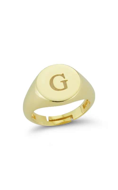 Versatile Layering Jewelry For Effortless Chic Adjustable Initial Signet Ring