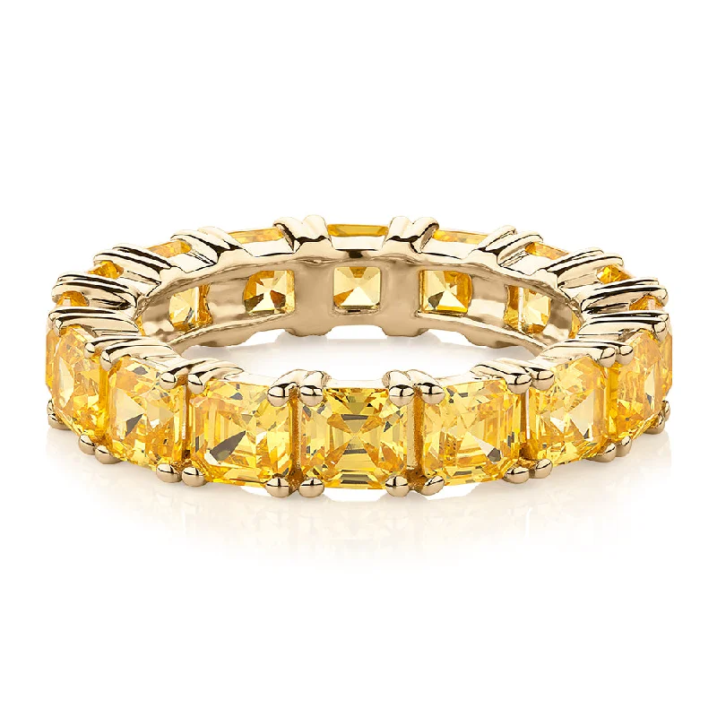 Dainty And Elegant Jewelry Now At Reduced Prices All-rounder eternity band with 5.46 carats* of diamond simulants in 10 carat yellow gold