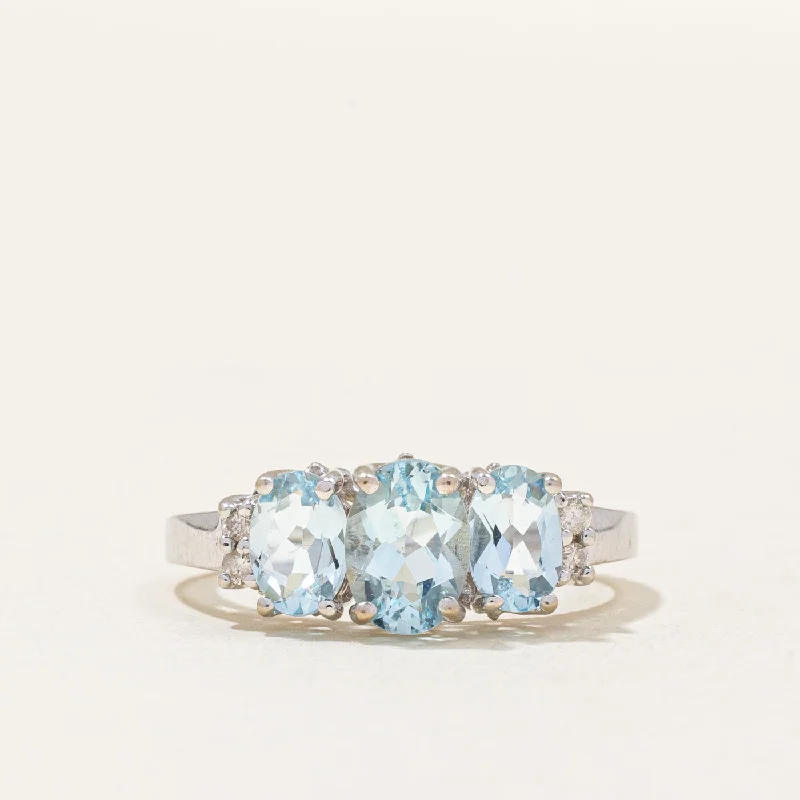 Special Sale On Handcrafted Jewelry – Shop Today Aquamarine & Diamond Cocktail Ring | 1.30ctw, 0.04ctw | SZ 6.75 |