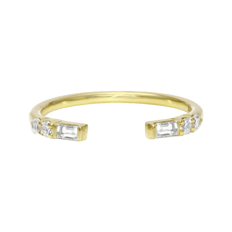 Personalized Jewelry Sale – Meaningful Gifts At Great Prices Baguette and Round Diamond Cuff Ring